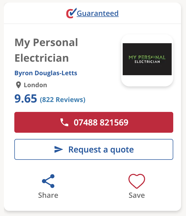 My Personal Electrician in London Reviews