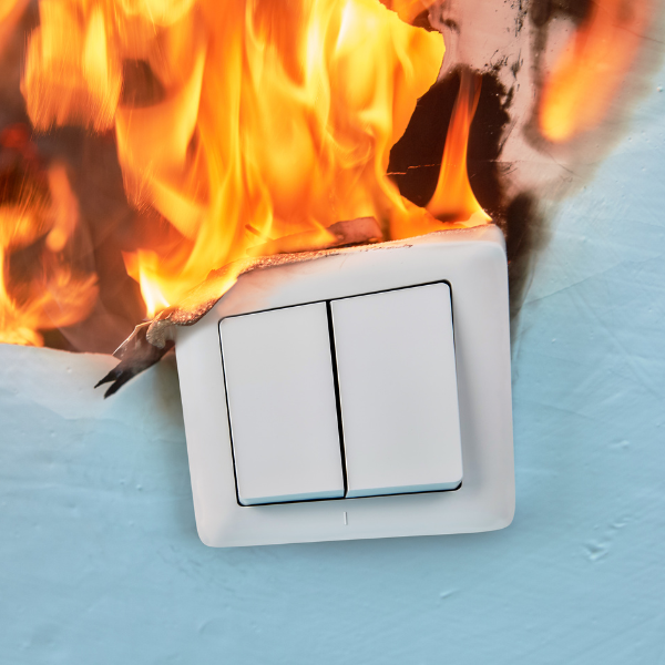 light switch faulty electrics on fire