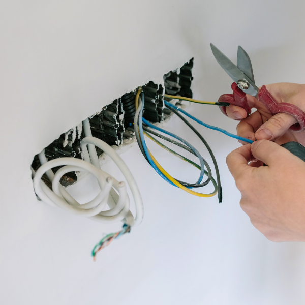 house being rewired, electrical outlets